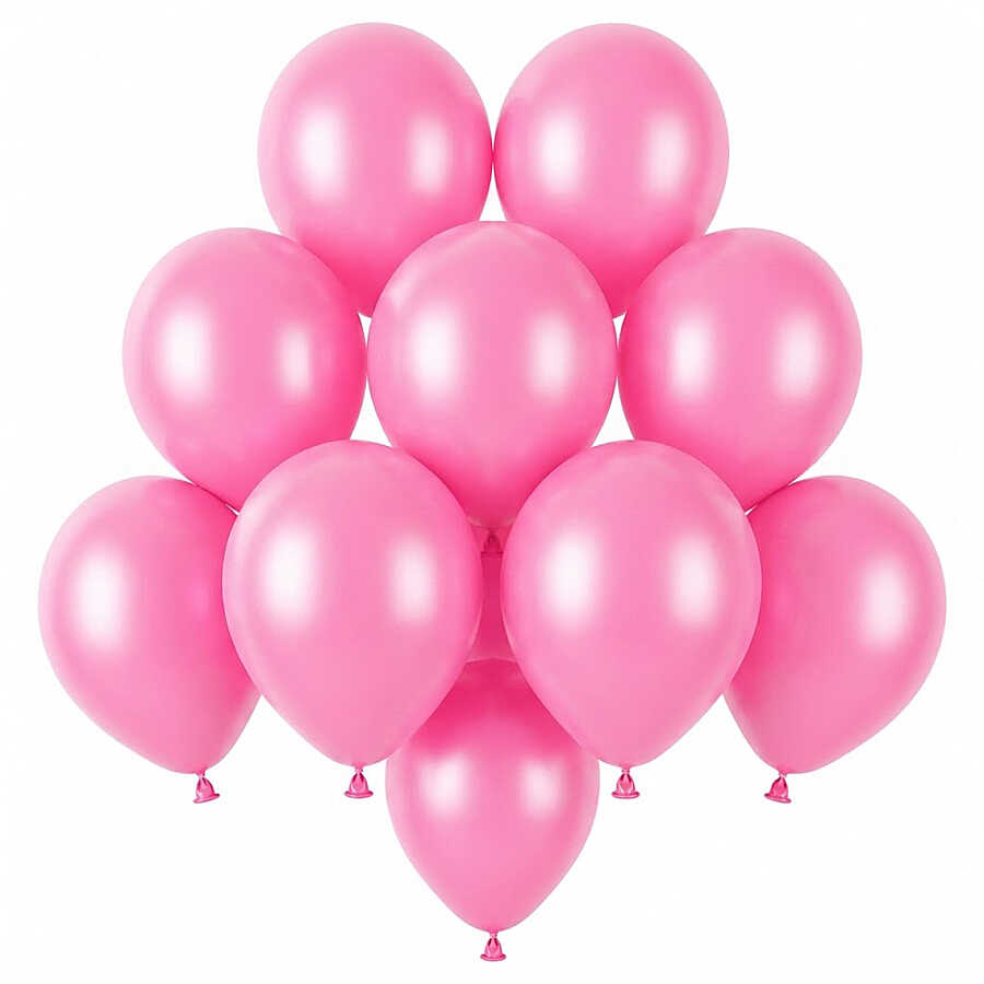 Pembe Renk Lateks Pastel Balon (13 cm) - 10 Adet