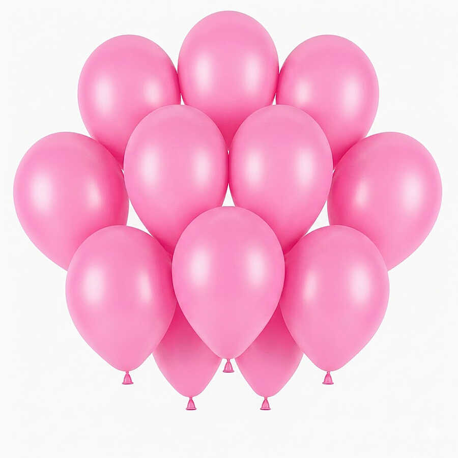 Pembe Renk Lateks Pastel Balon (30 cm) - 12 Adet