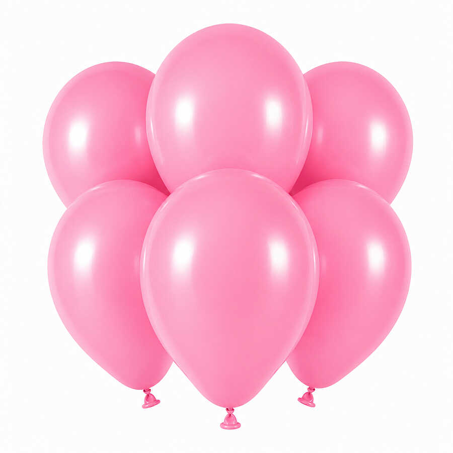 Pembe Renk Lateks Pastel Balon (30 cm) - 6 Adet