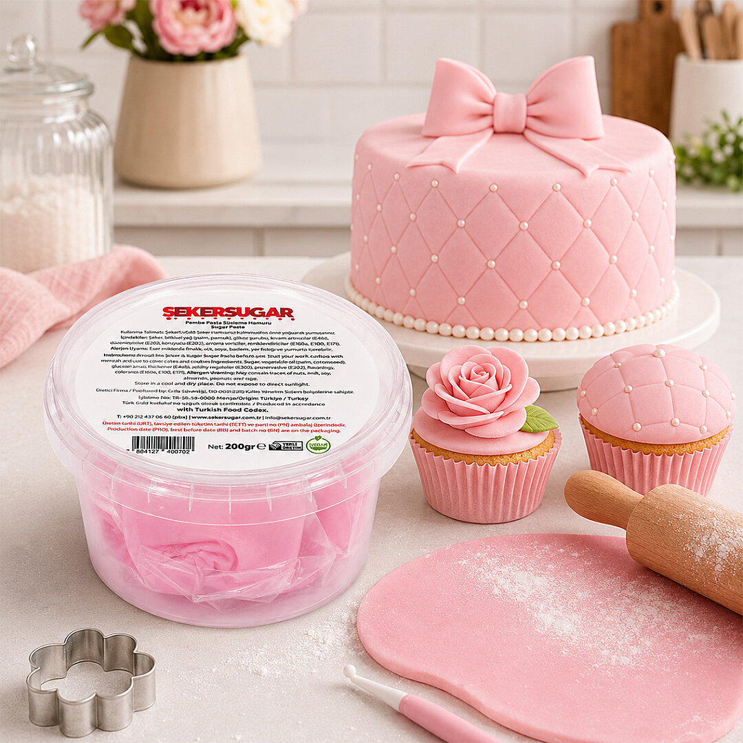 Pembe Şeker Hamuru 200 g 