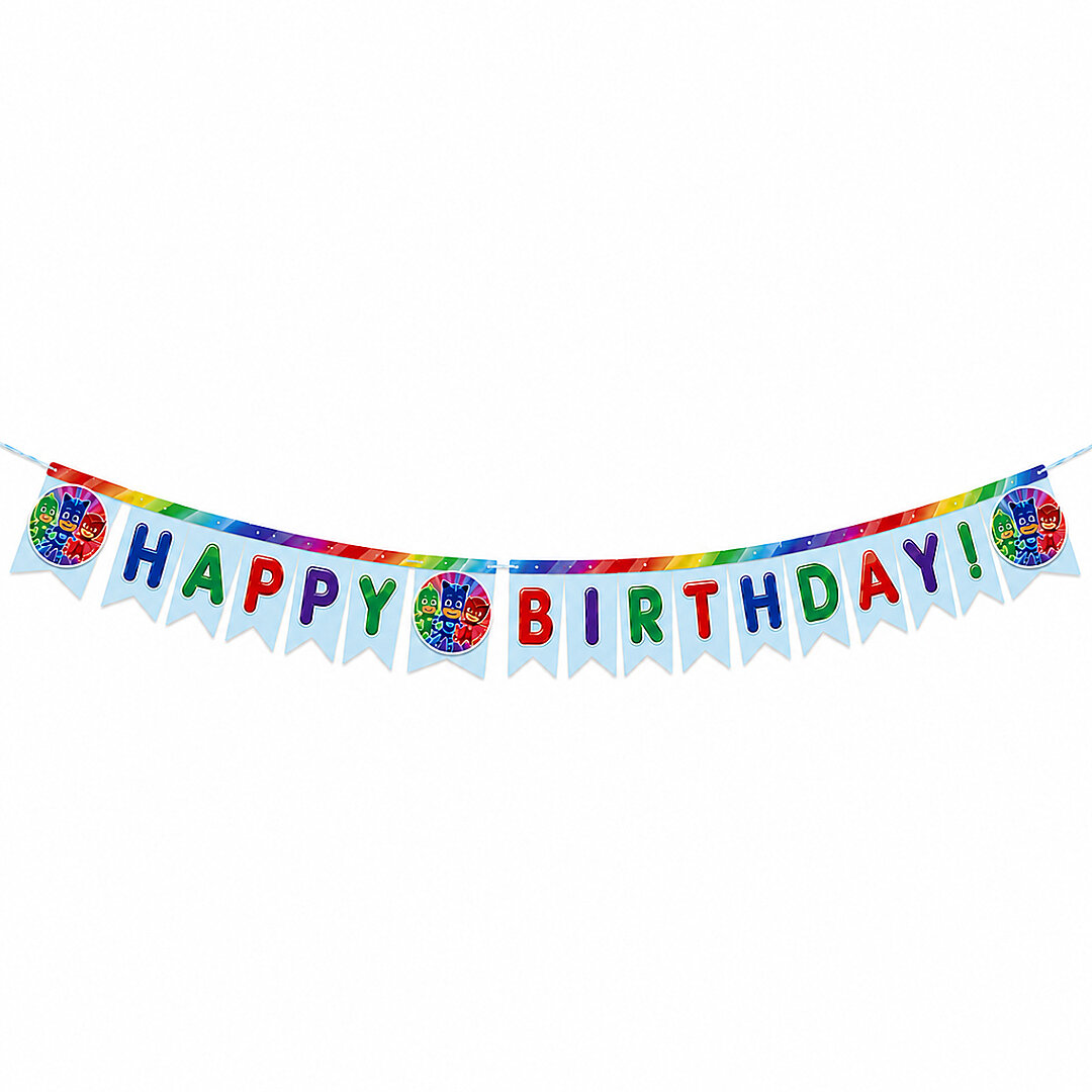 Pj Mask Temalı Happy Birthday Banner 