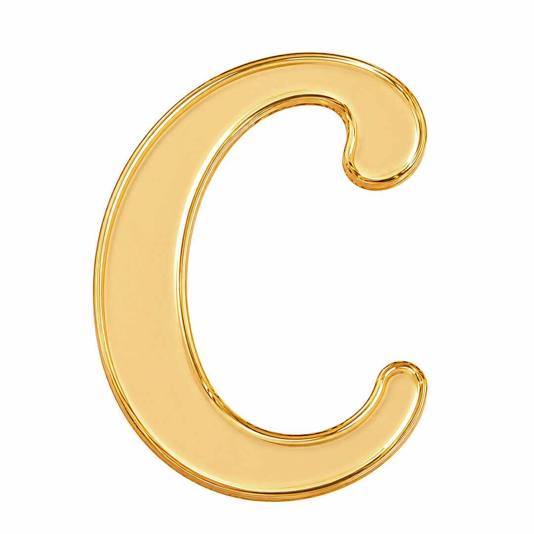 Pleksi Harf 4 cm Gold C 4 cm 