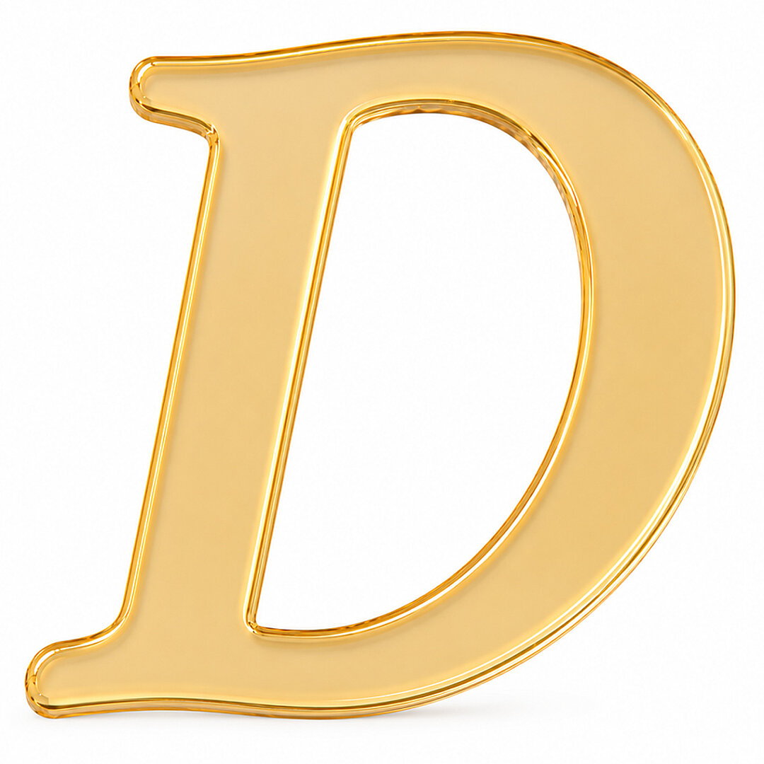 Pleksi Harf 4 cm Gold D 4 cm 