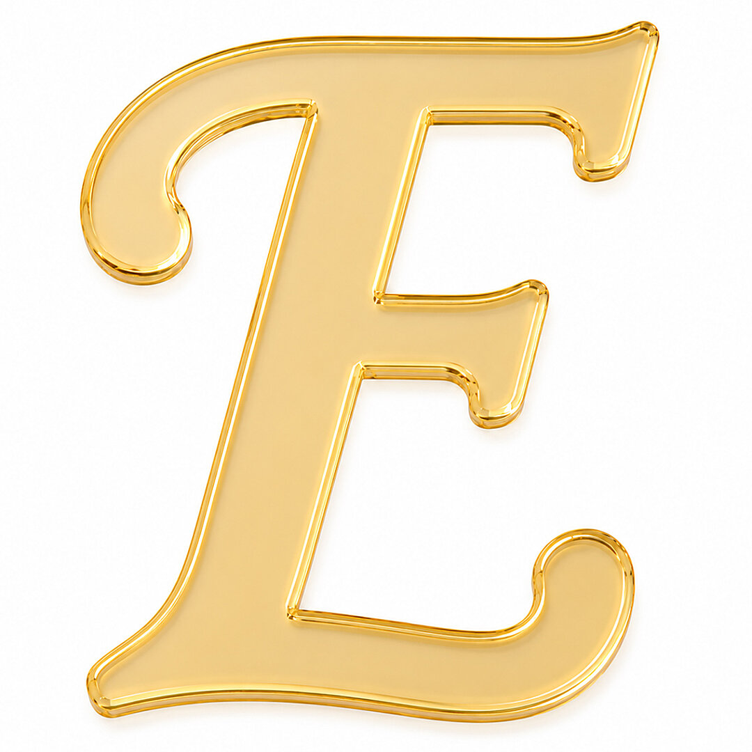 Pleksi Harf 4 cm Gold E 4 cm 