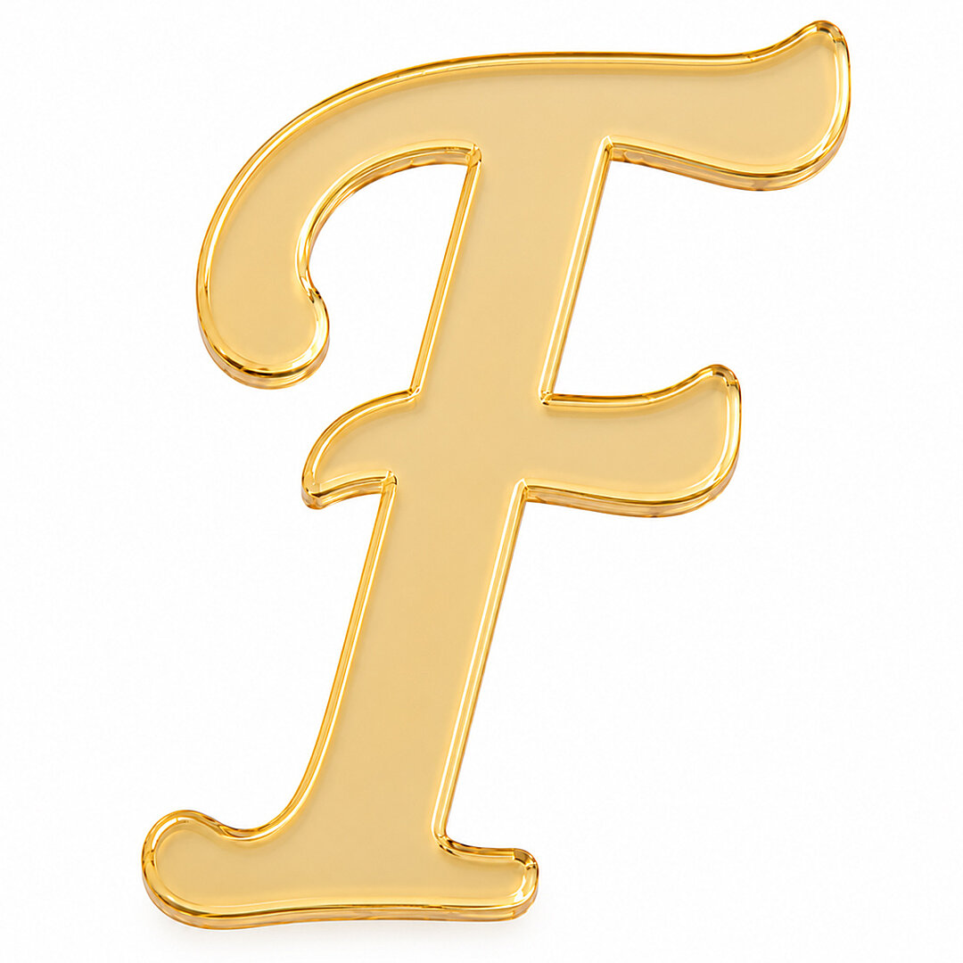 Pleksi Harf 4 cm Gold F 4 cm 