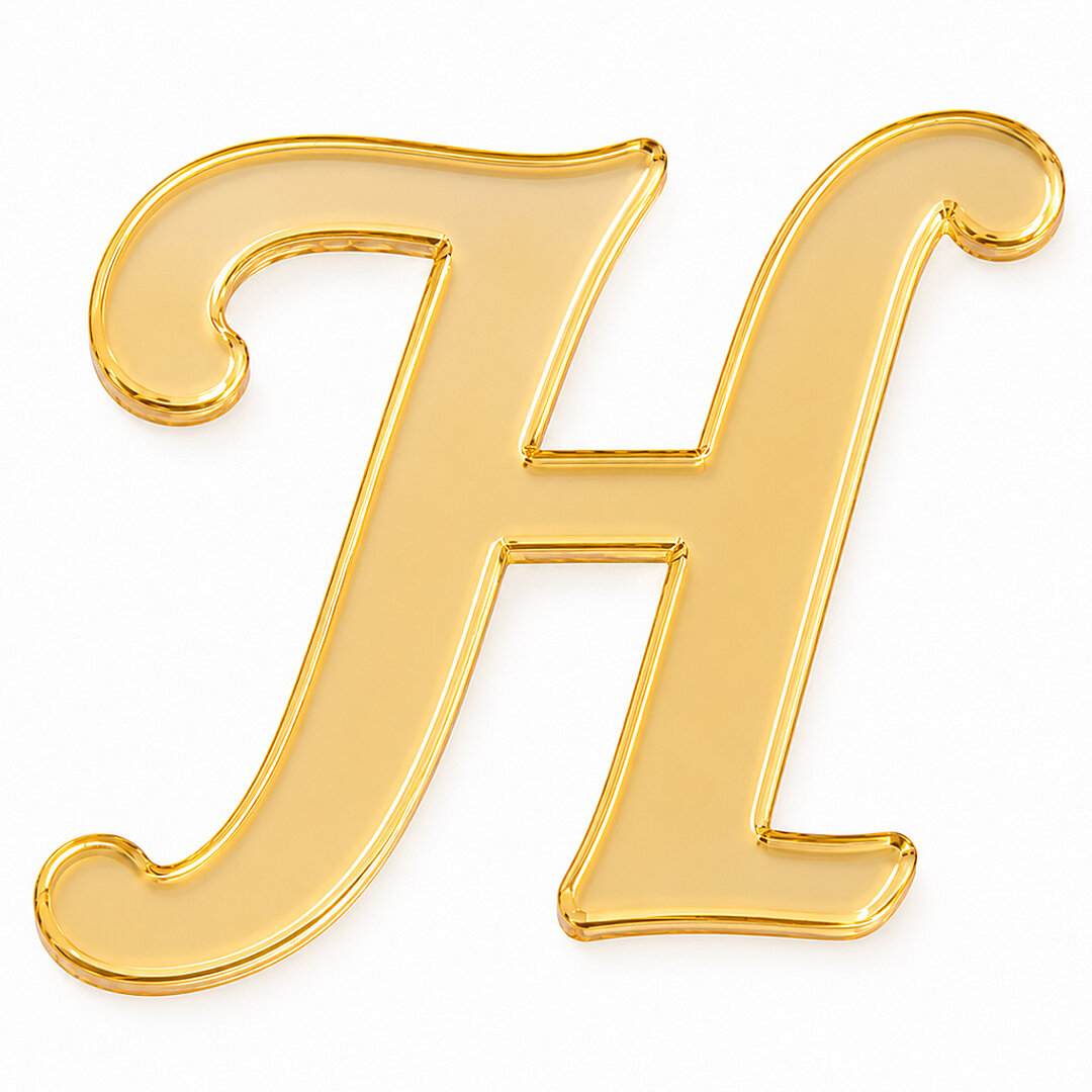 Pleksi Harf 4 cm Gold H 4 cm 