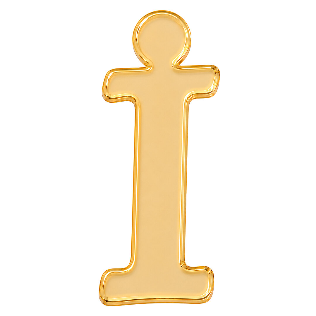 Pleksi Harf 4 cm Gold İ 4 cm 