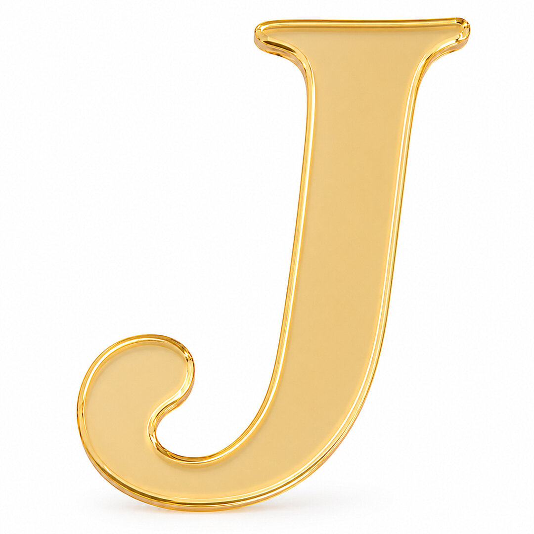 Pleksi Harf 4 cm Gold J 4 cm 