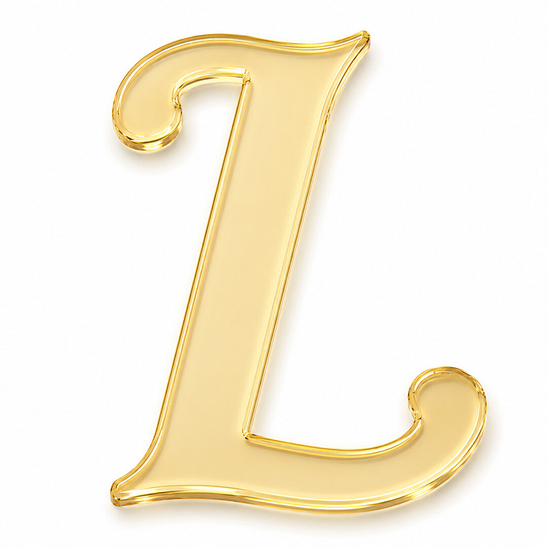 Pleksi Harf 4 cm Gold L 4 cm 