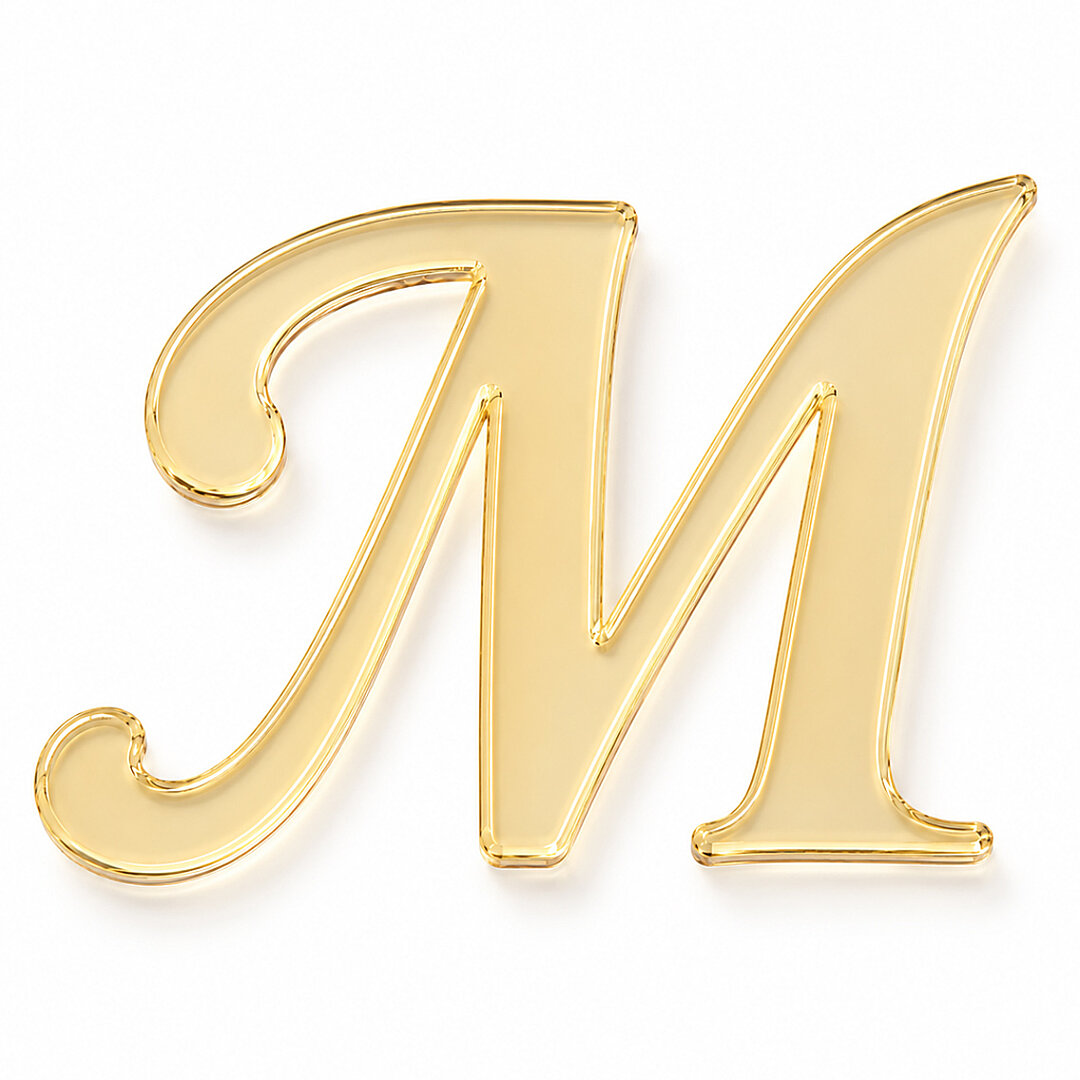 Pleksi Harf 4 cm Gold M 4 cm 