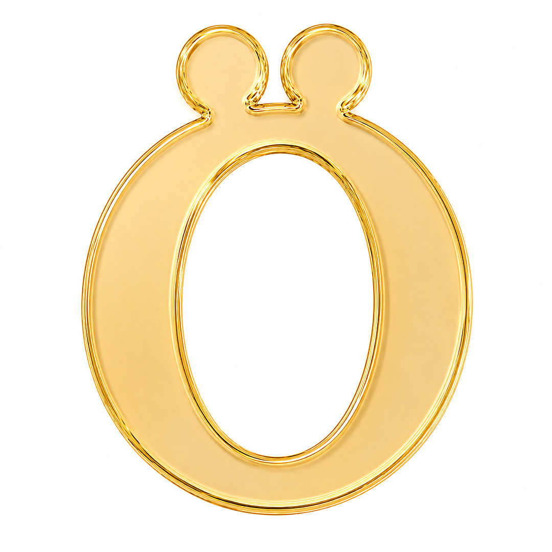 Pleksi Harf 4 cm Gold Ö 4 cm 