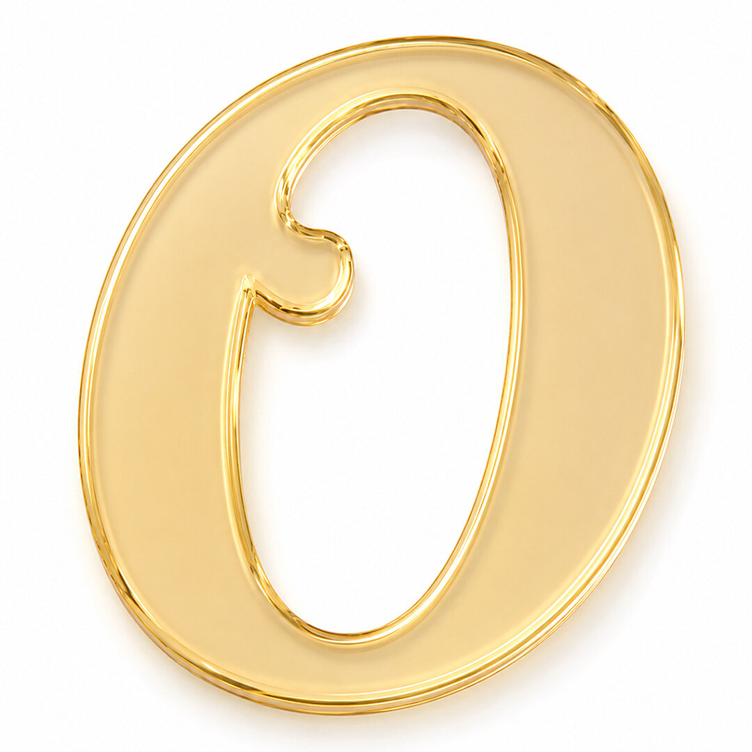 Pleksi Harf 4 cm Gold O 4 cm 