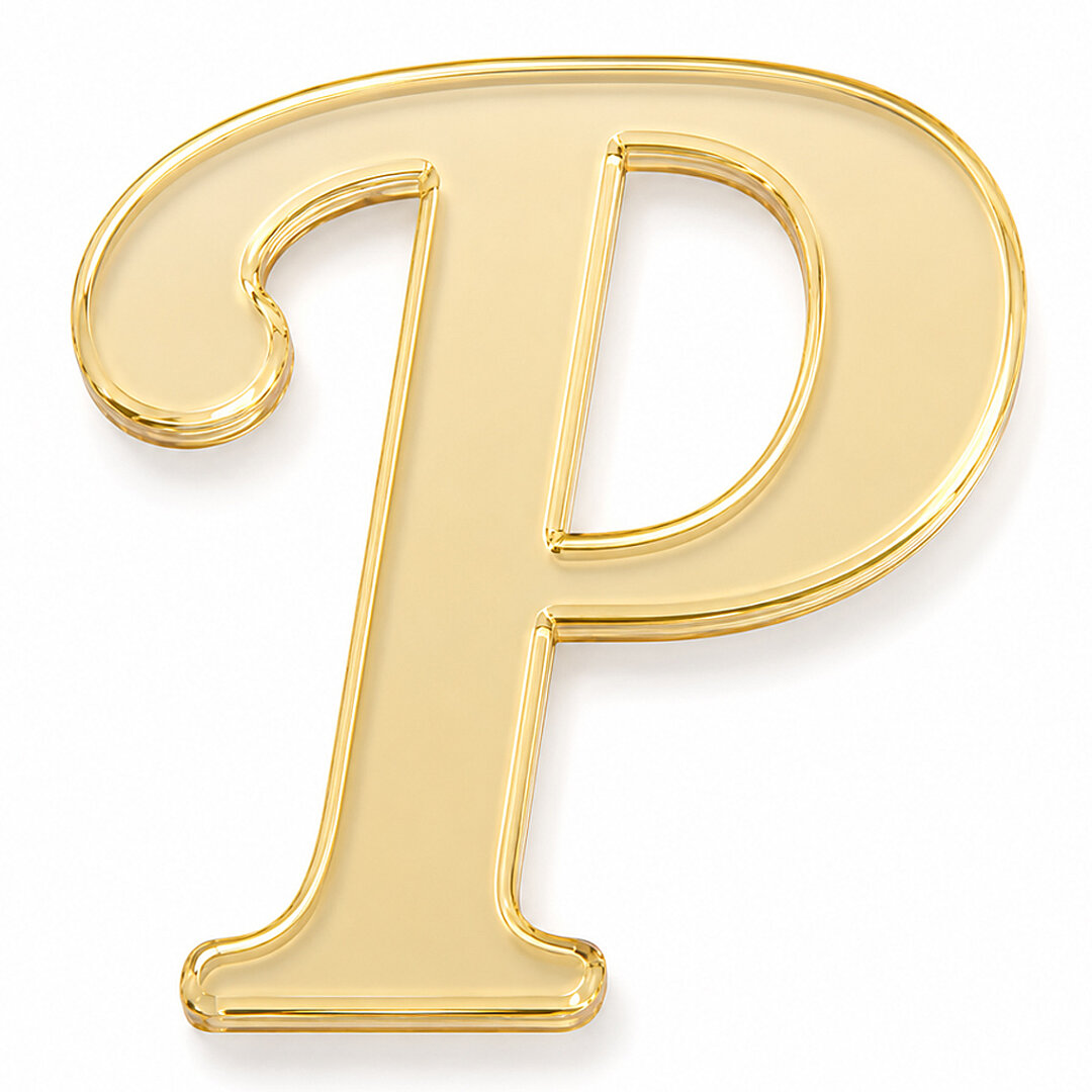 Pleksi Harf 4 cm Gold P 4 cm 