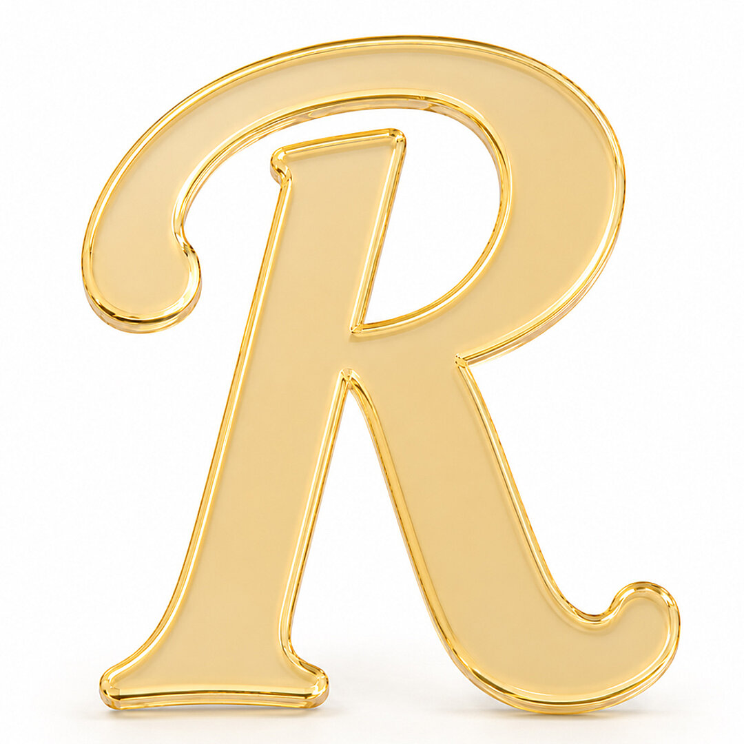 Pleksi Harf 4 cm Gold R 4 cm 