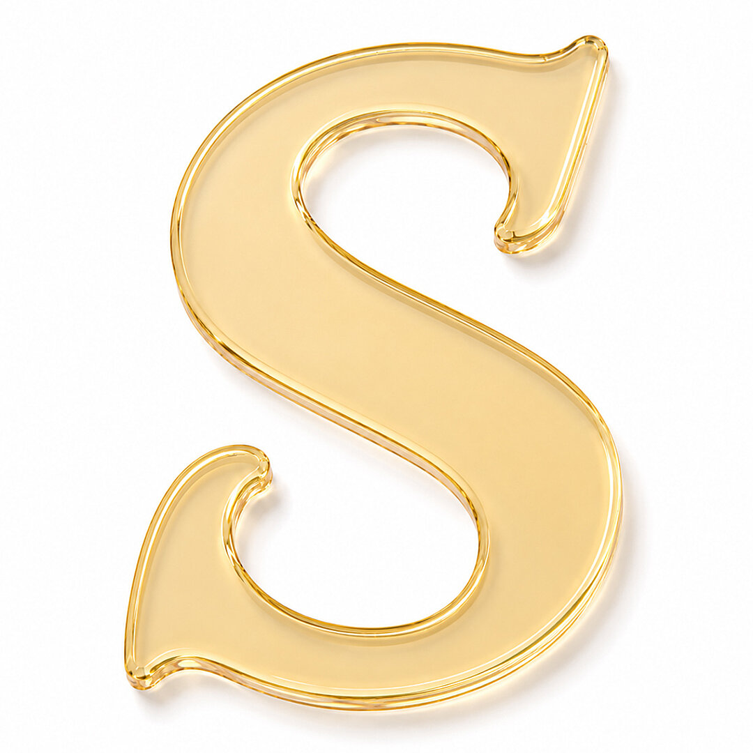 Pleksi Harf 4 cm Gold S 4 cm 