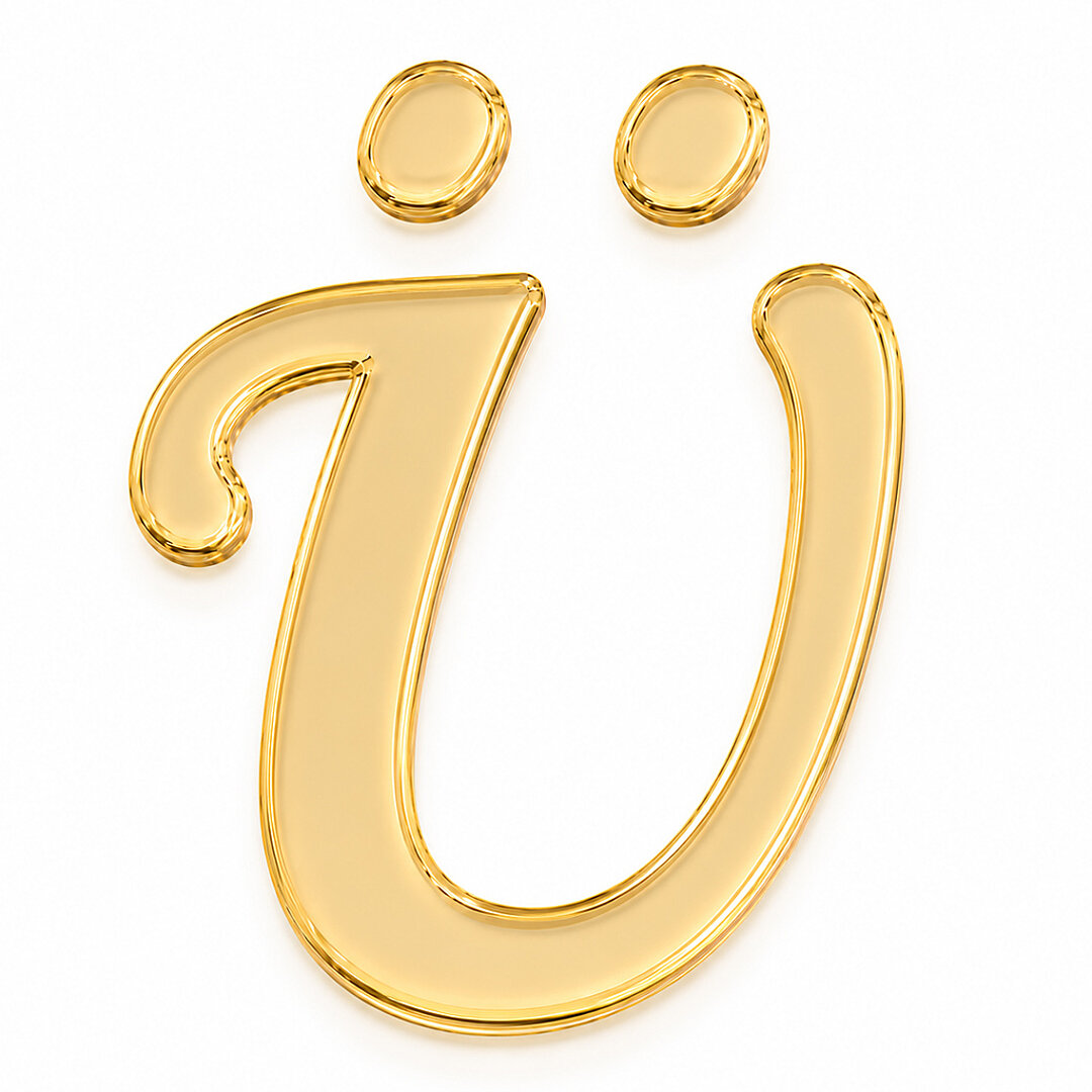Pleksi Harf 4 cm Gold Ü 4 cm 