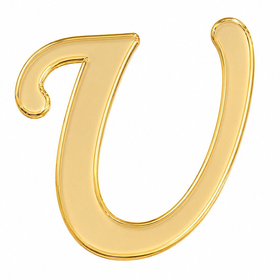 Pleksi Harf 4 cm Gold U 4 cm 