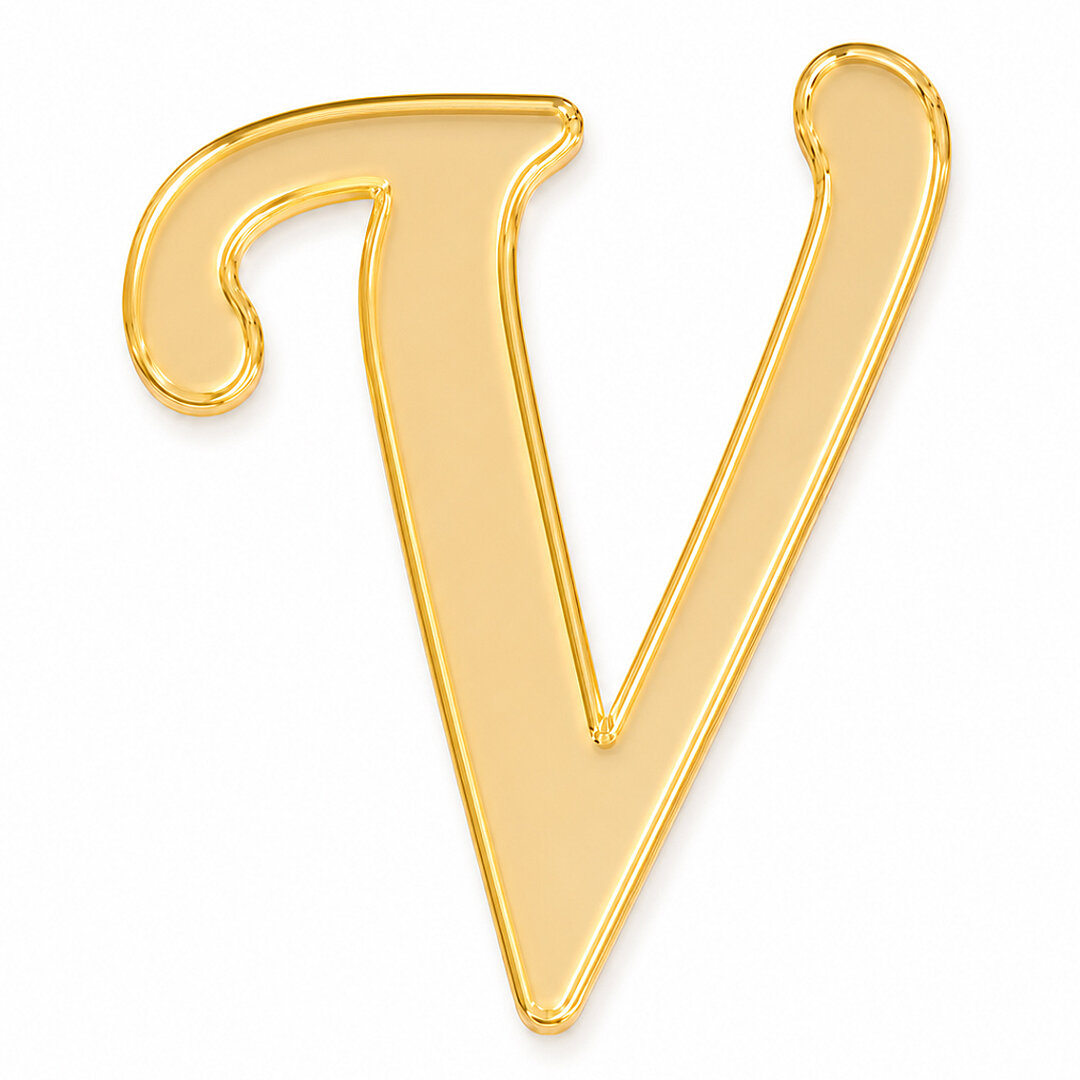 Pleksi Harf 4 cm Gold V 4 cm 