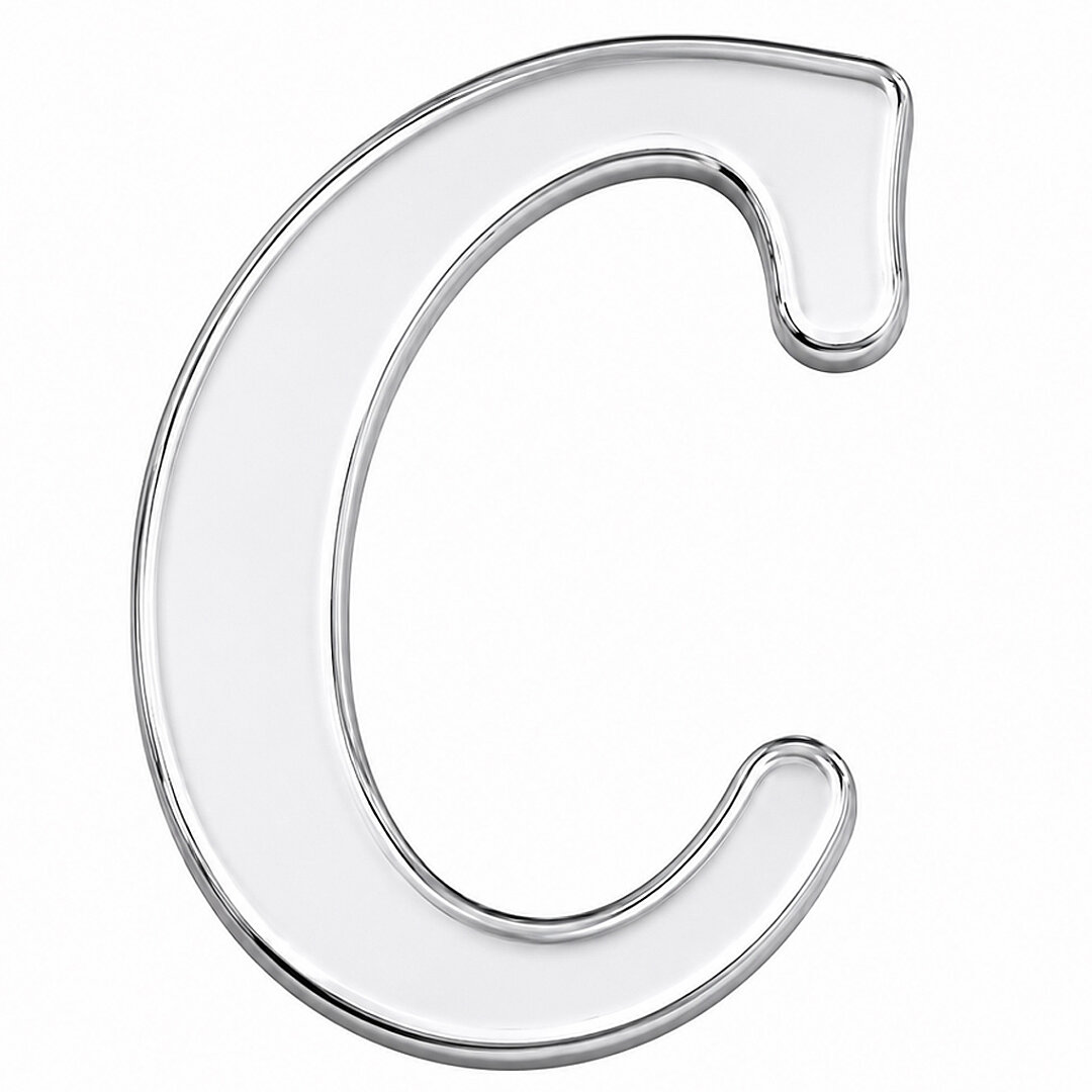 Pleksi Harf 4 cm Gümüş C 4 cm 