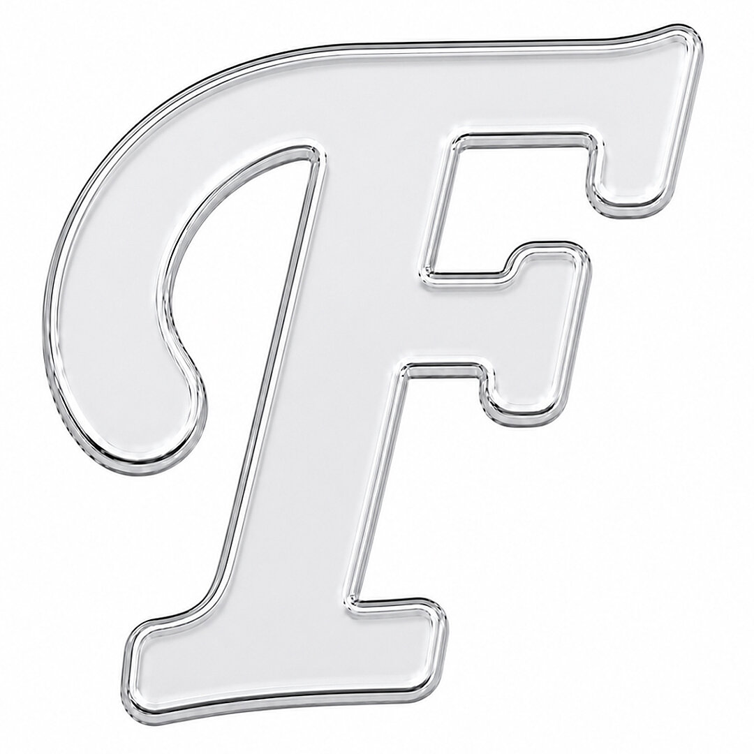 Pleksi Harf 4 cm Gümüş F 4 cm 