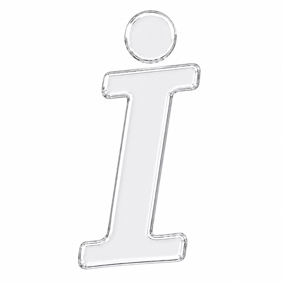 Pleksi Harf 4 cm Gümüş İ 4 cm 