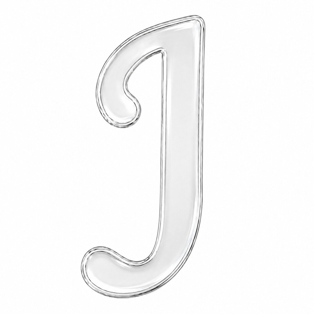 Pleksi Harf 4 cm Gümüş J 4 cm 