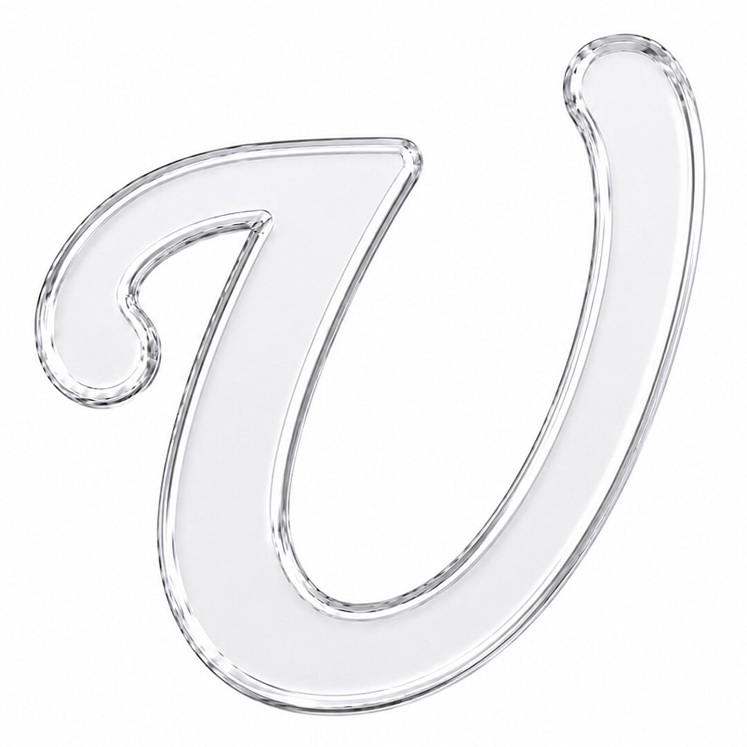 Pleksi Harf 4 cm Gümüş U 4 cm 