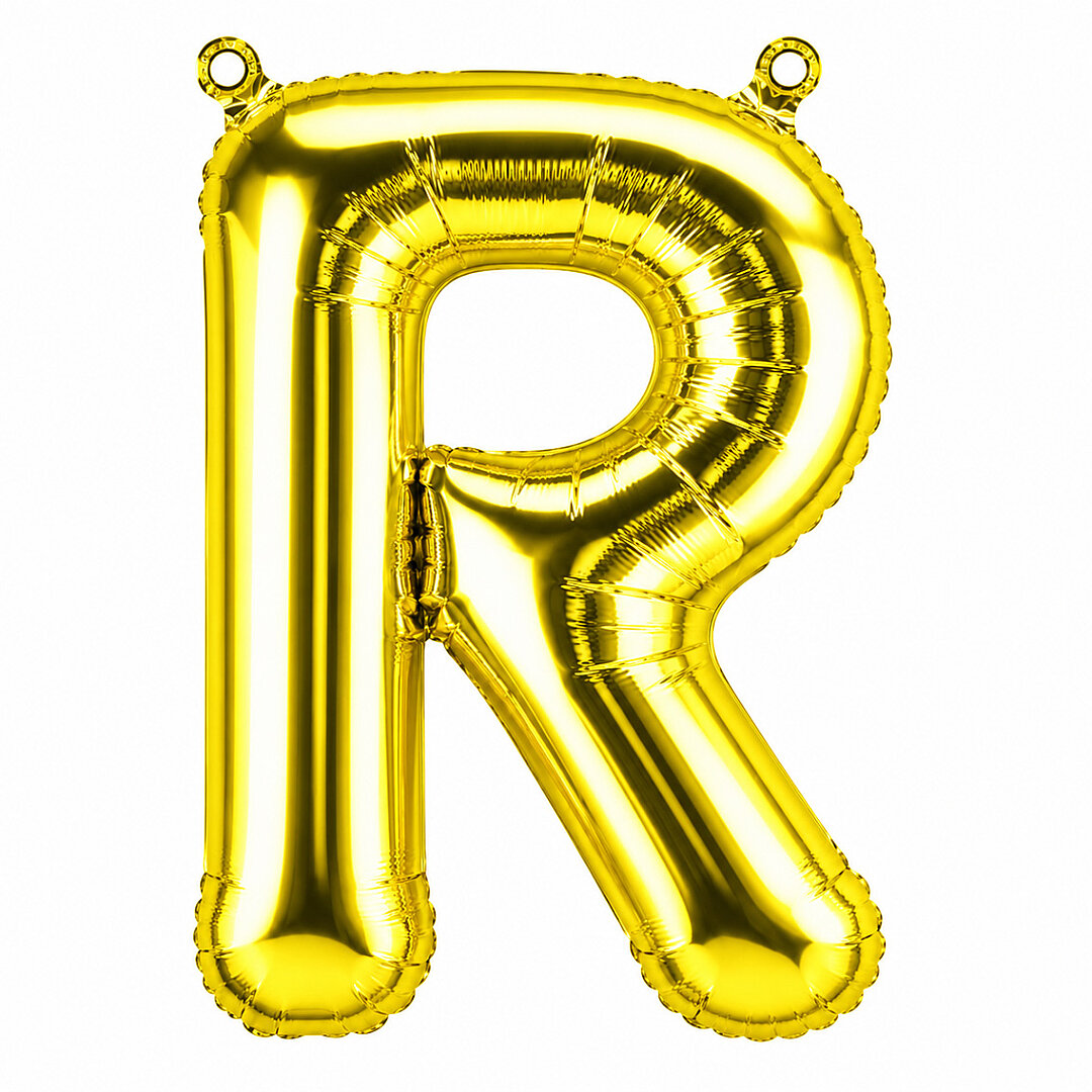 R Harfi Folyo Balon Altın Rengi (100 cm) 