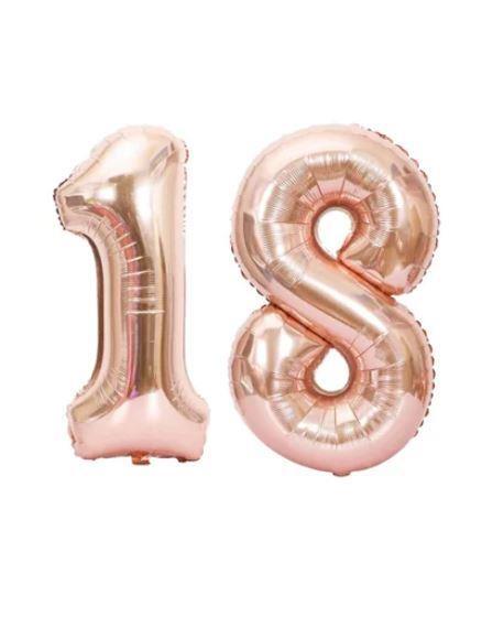 Rakam Folyo Balon 18 On Sekiz Yaş Rose Gold