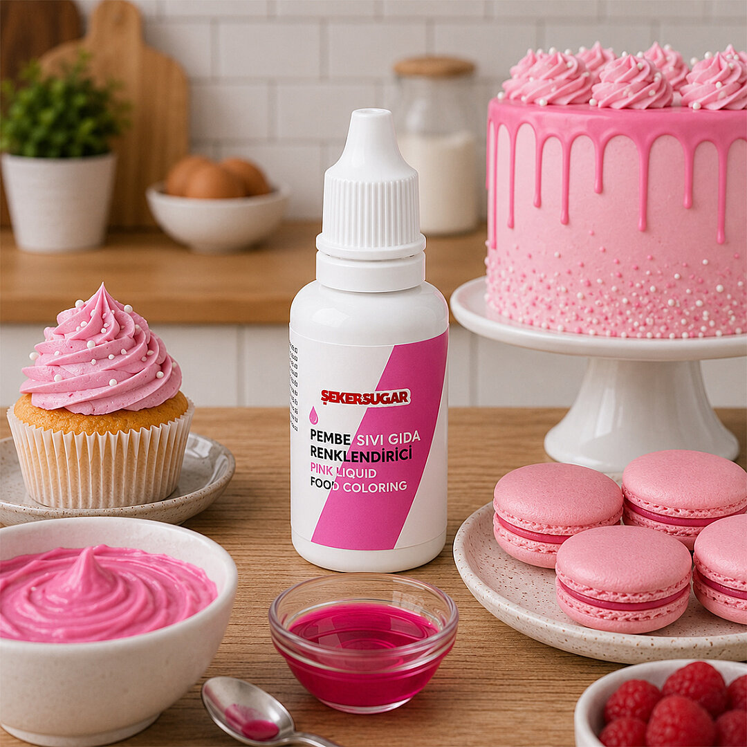 Renklendirici Yenilebilir Pembe Gıda Boyası 20 ml. 