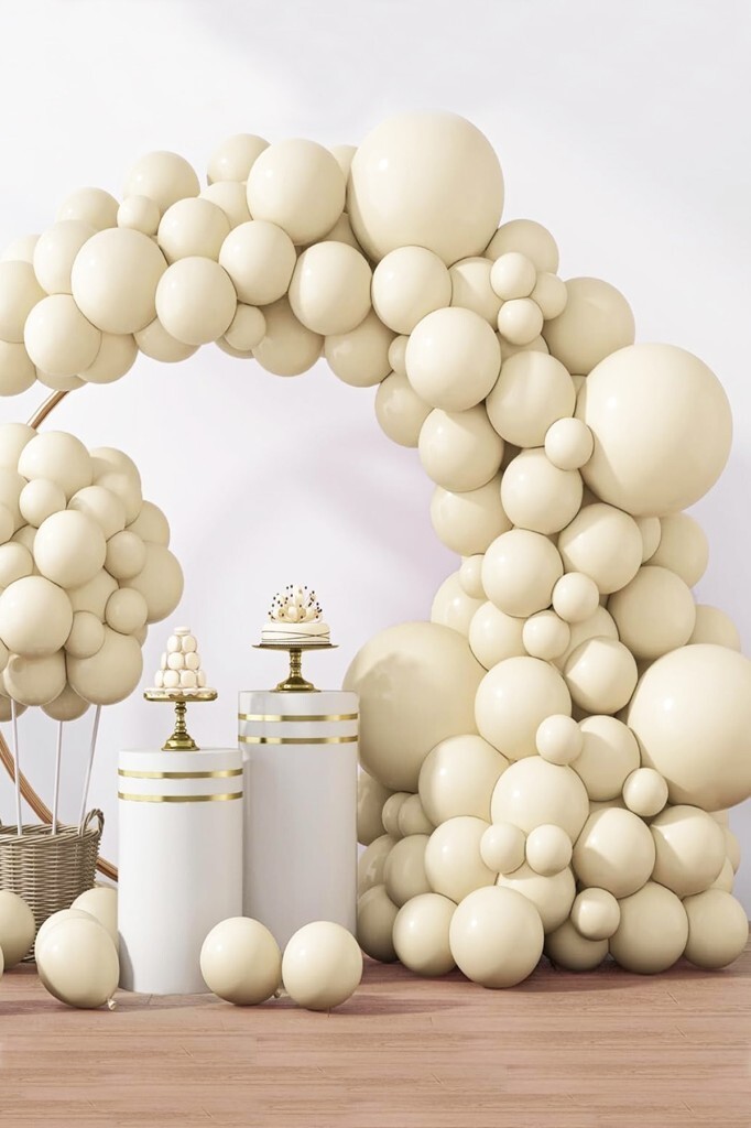 Retro Deniz Kumu Balon Bej 20 adet 12inç - Beysüs