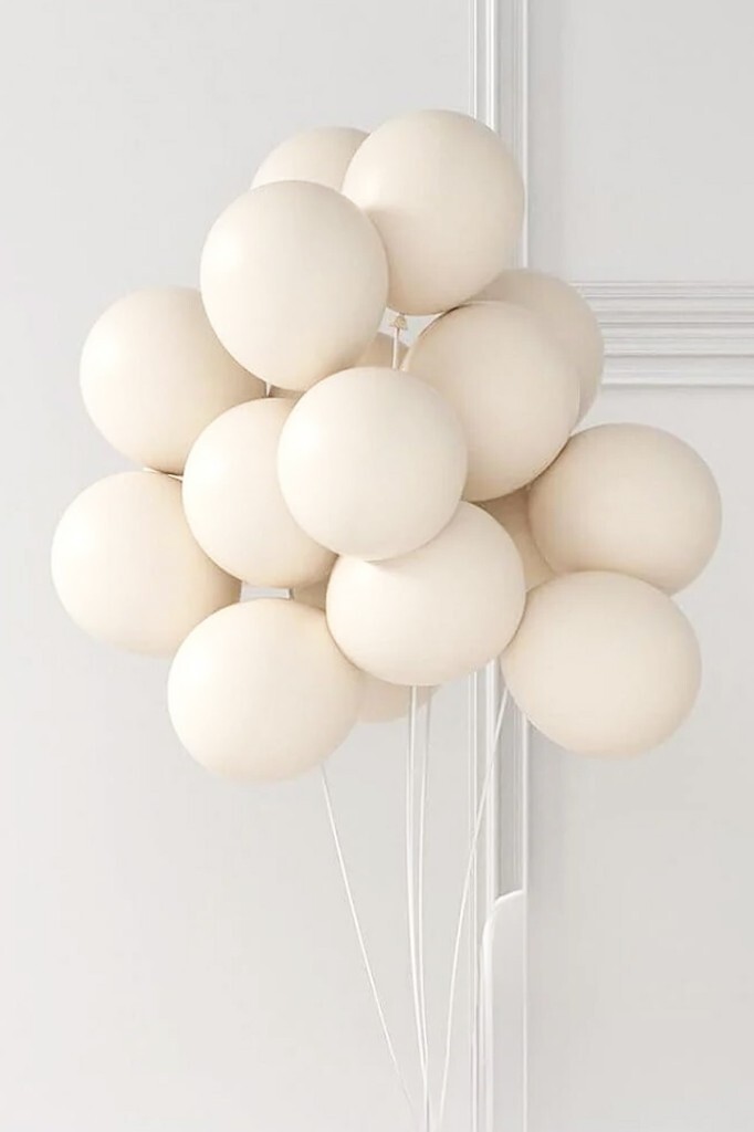 Retro Deniz Kumu Balon Bej 20 adet 12inç - 5