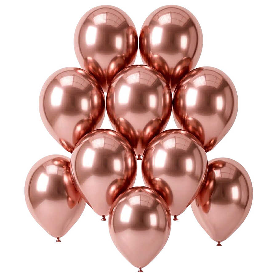 Rose Gold Renk Lateks krom Balon (15 cm) - 10 Adet