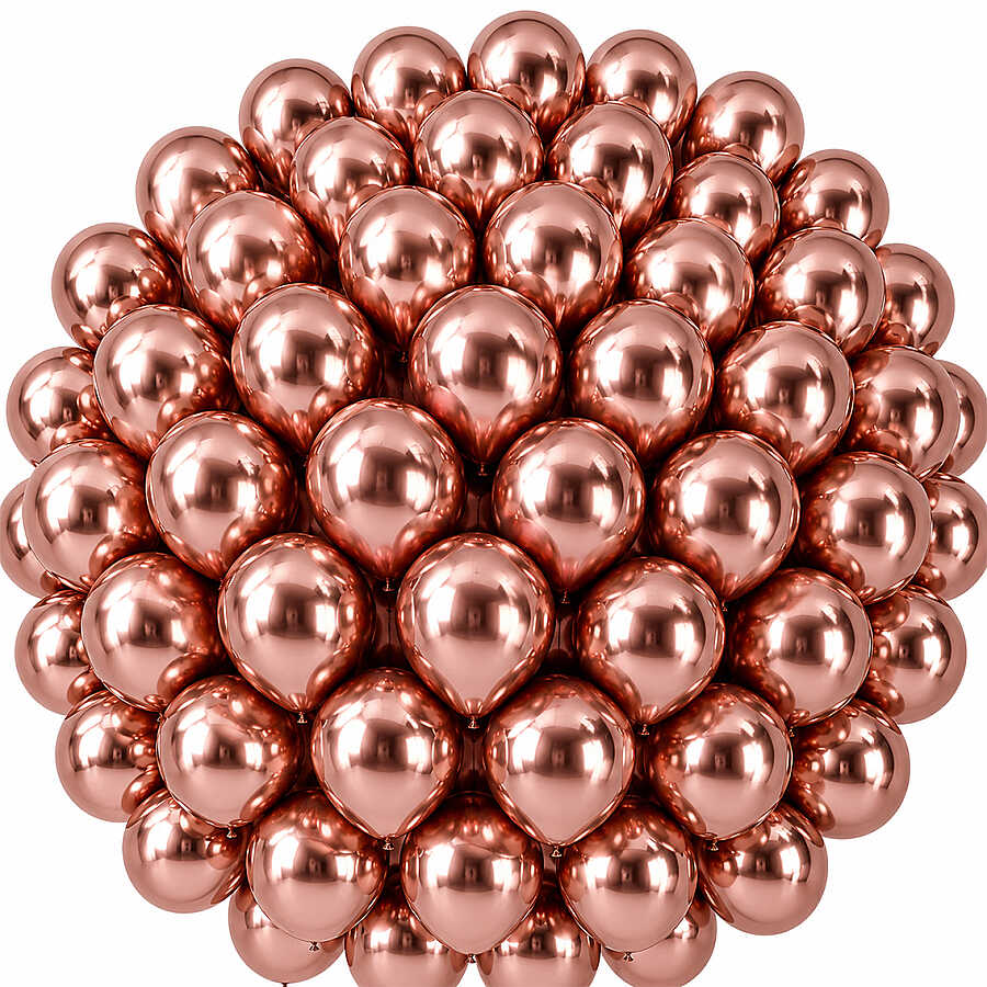 Rose Gold Renk Lateks krom Balon (30 cm) - 50 Adet