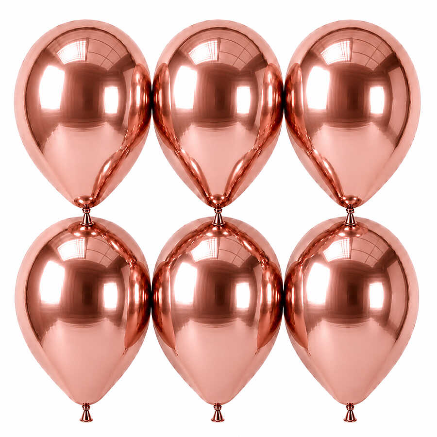 Rose Gold Renk Lateks krom Balon (30 cm) - 6 Adet