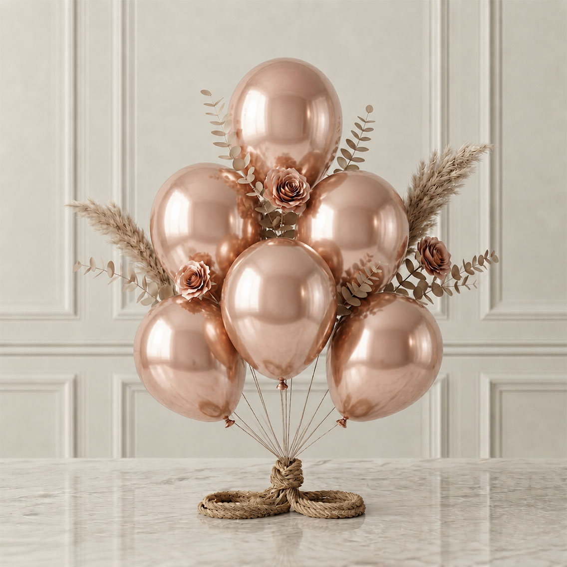 Rose Gold Renk Lateks Metalik Balon (30 cm) - 6 Adet