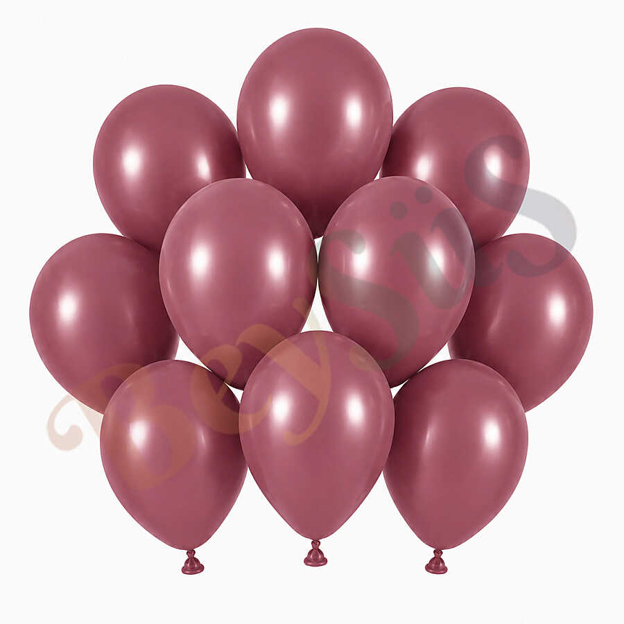 Rosewood Renk Lateks Retro Balon (13 cm) - 10 Adet