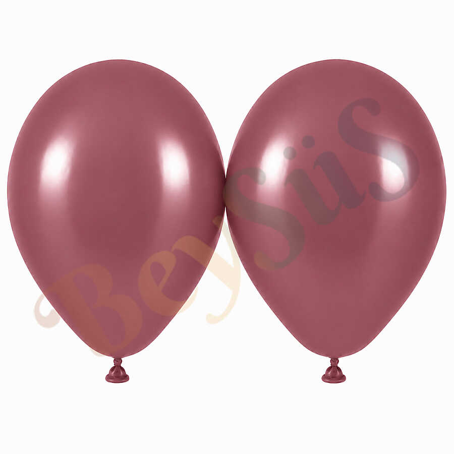 Rosewood Renk Lateks Retro Balon (50 cm) - 2 Adet