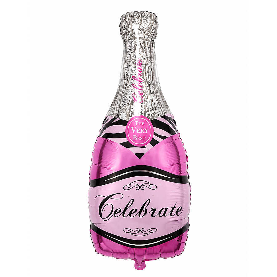 Şampanya Şise Celebrate Pembe Folyo Balon