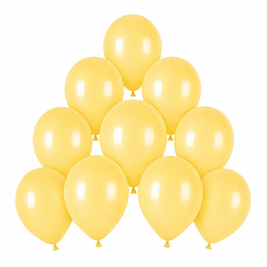 Sarı Renk Lateks makaron Balon (15 cm) - 10 Adet