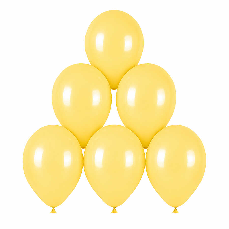 Sarı Renk Lateks makaron Balon (30 cm) - 6 Adet