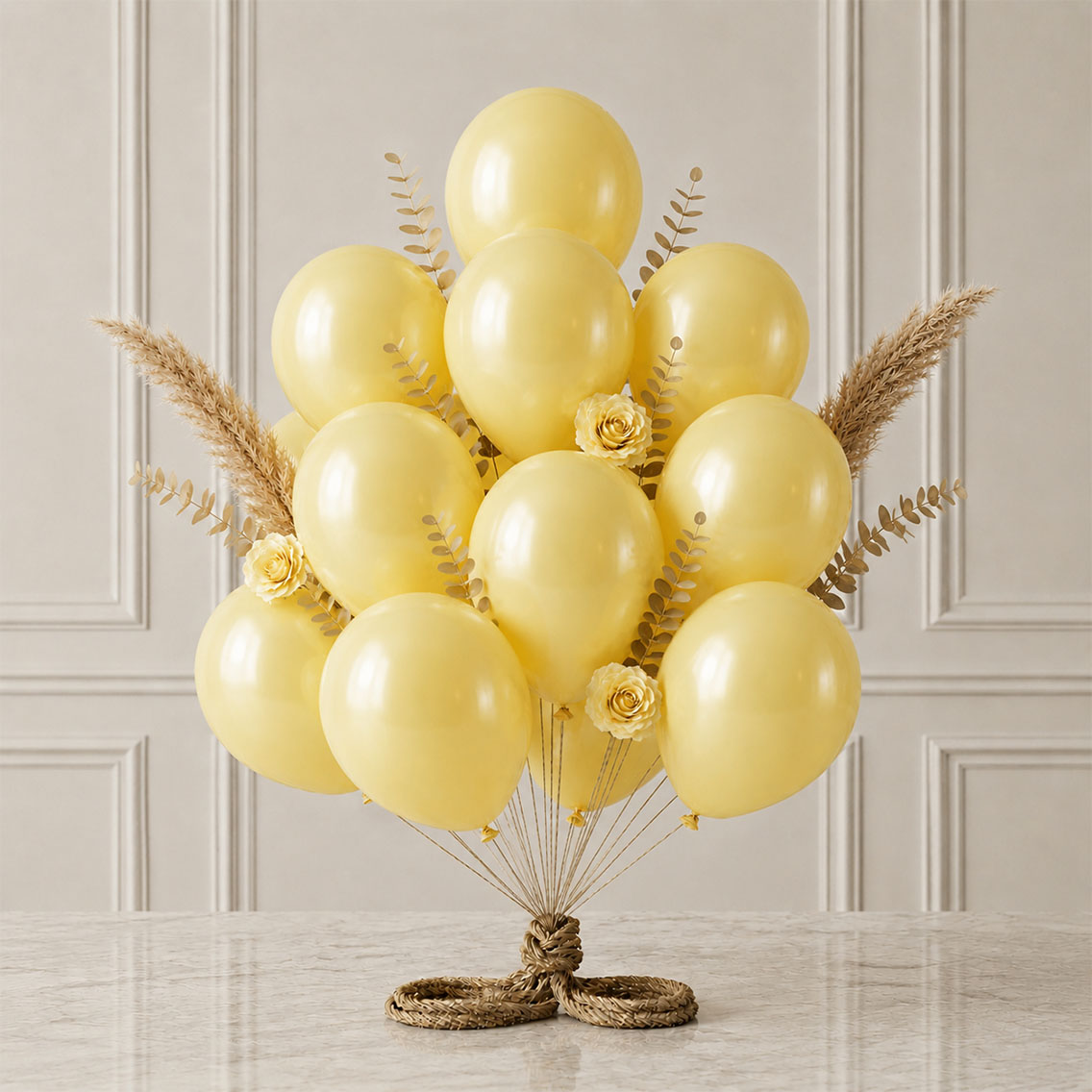 Sarı Renk Lateks Metalik Balon (30 cm) - 12 Adet