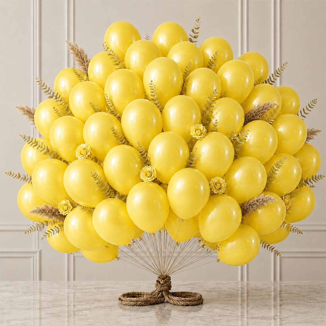Sarı Renk Lateks Metalik Balon (30 cm) - 50 Adet