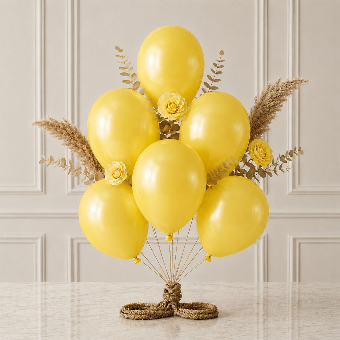 Sarı Renk Lateks Metalik Balon (30 cm) - 6 Adet