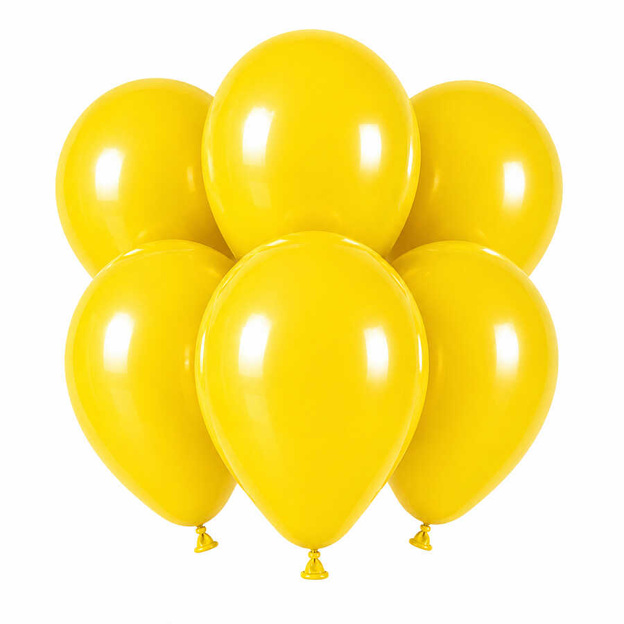 Sarı Renk Lateks Pastel Balon (30 cm) - 6 Adet
