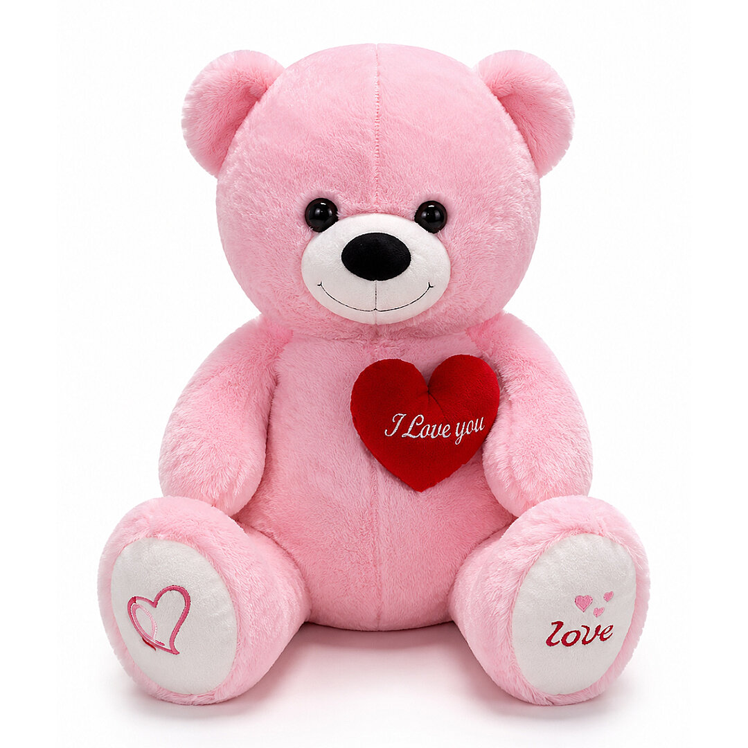 Sevgililer Günü Hediyelik Peluş Ayıcık 50 cm Pembe 