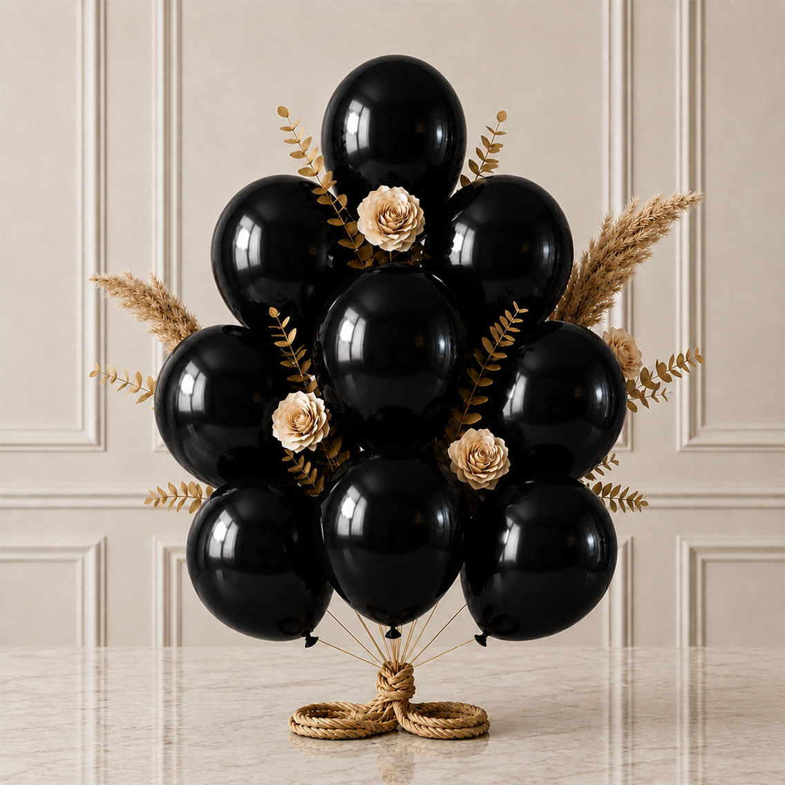 Siyah Renk Lateks Metalik Balon (30 cm) - 12 Adet