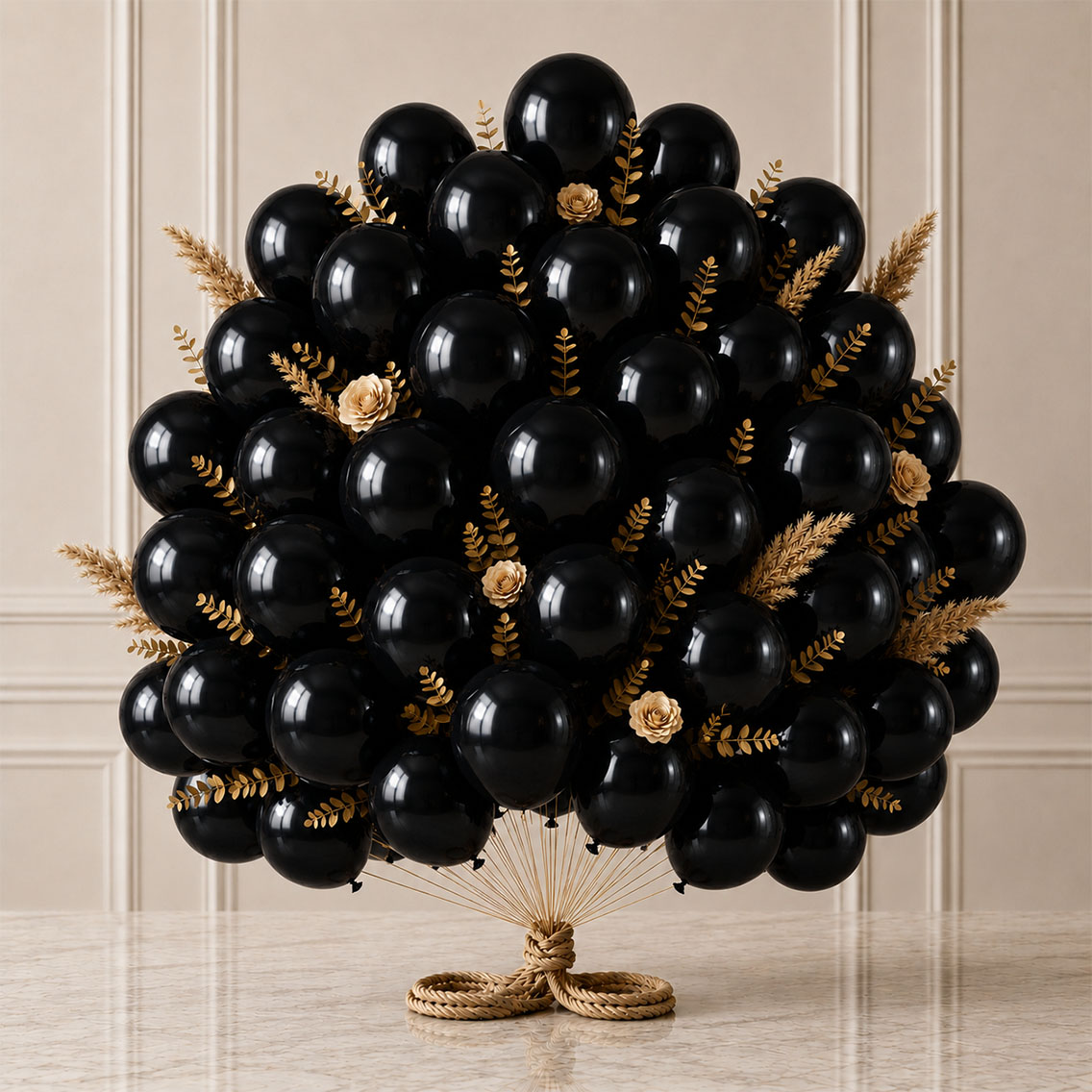 Siyah Renk Lateks Metalik Balon (30 cm) - 50 Adet