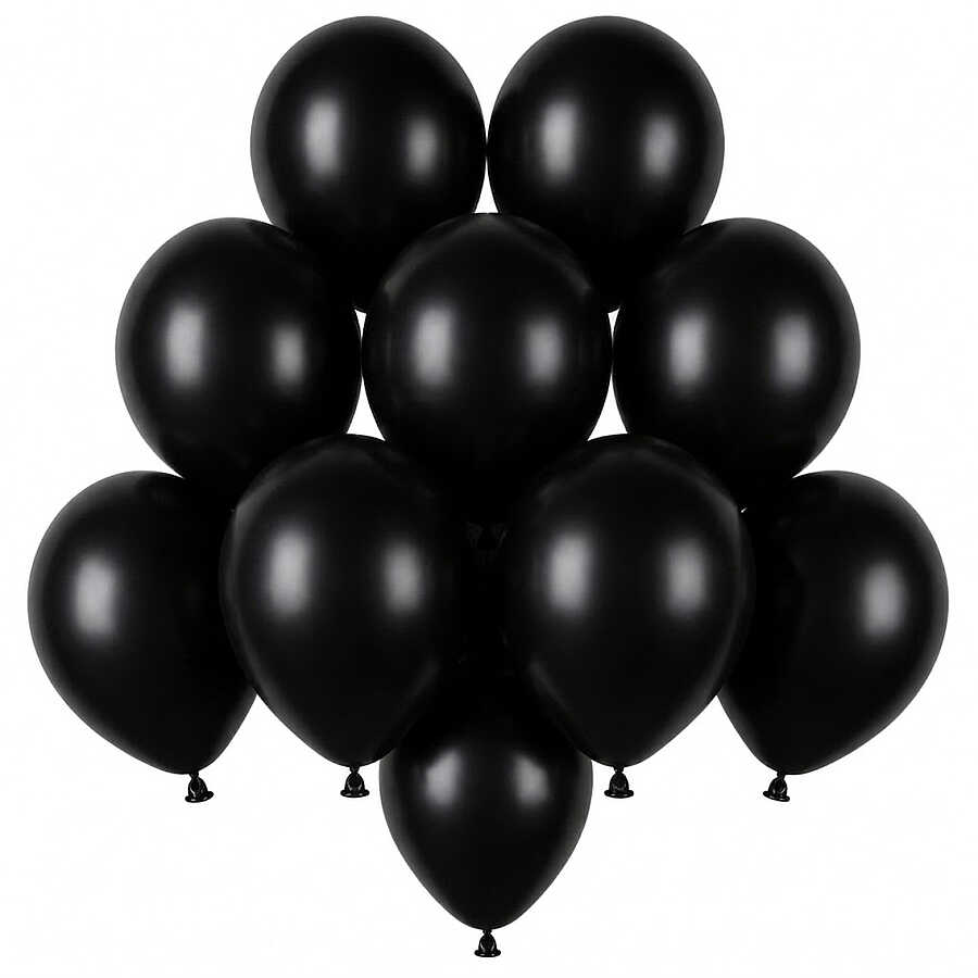 Siyah Renk Lateks Pastel Balon (13 cm) - 10 Adet