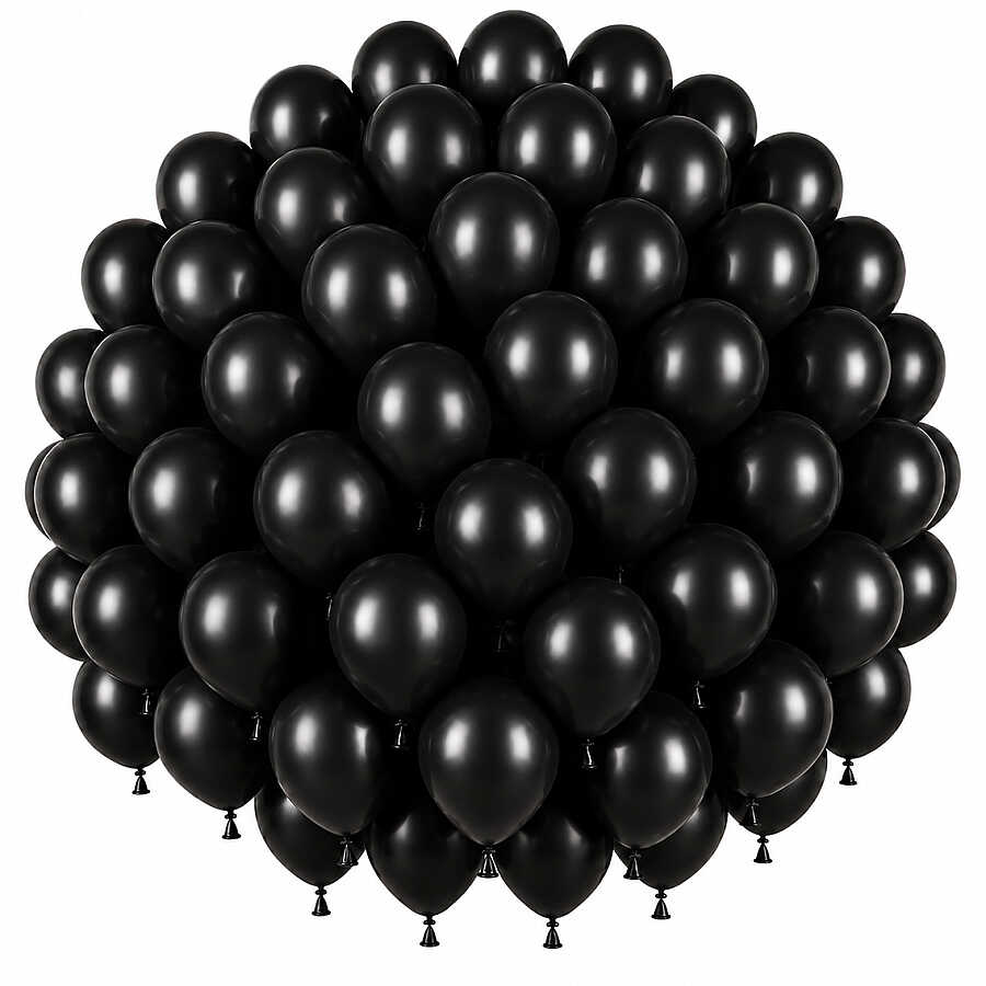 Siyah Renk Lateks Pastel Balon (30 cm) - 100 Adet